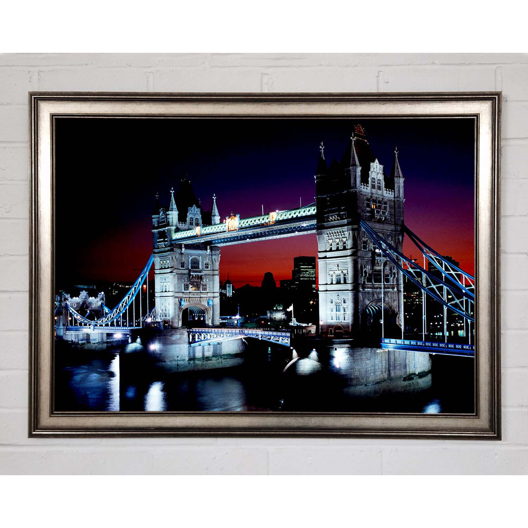 Gerahmtes Leinwandbild London Tower Bridge Night Vision