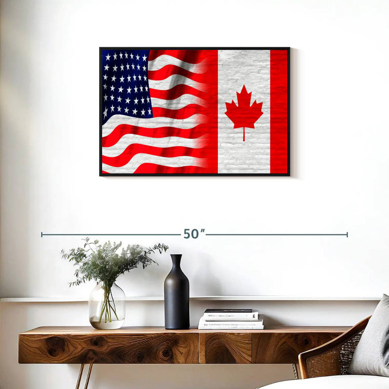 Borges USA And Canadian Flag, 21" H x 31" W