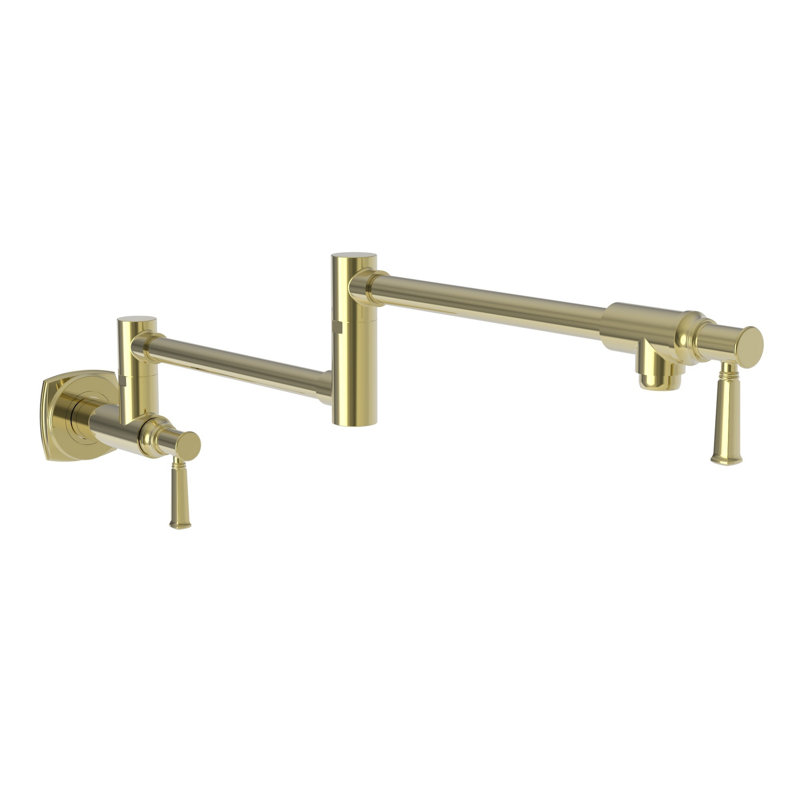 Zemora Wall Mount Pot Filler, Uncoated Polished Brass (Living, non-returnable)