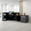 Bureau rétro en L avec tiroirs silencieux, gestion des câbles et grand espace de rangement - idéal pour le bureau à domicile et les espaces de travail contemporains-238109819-238109809