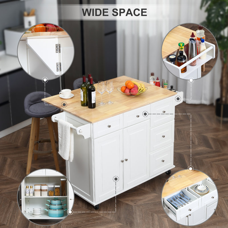 Mobile Kitchen Small Portable Kitchen Island With Seating Winston Porter  Kitchen Cart Rolling Mobile Island With Wooden