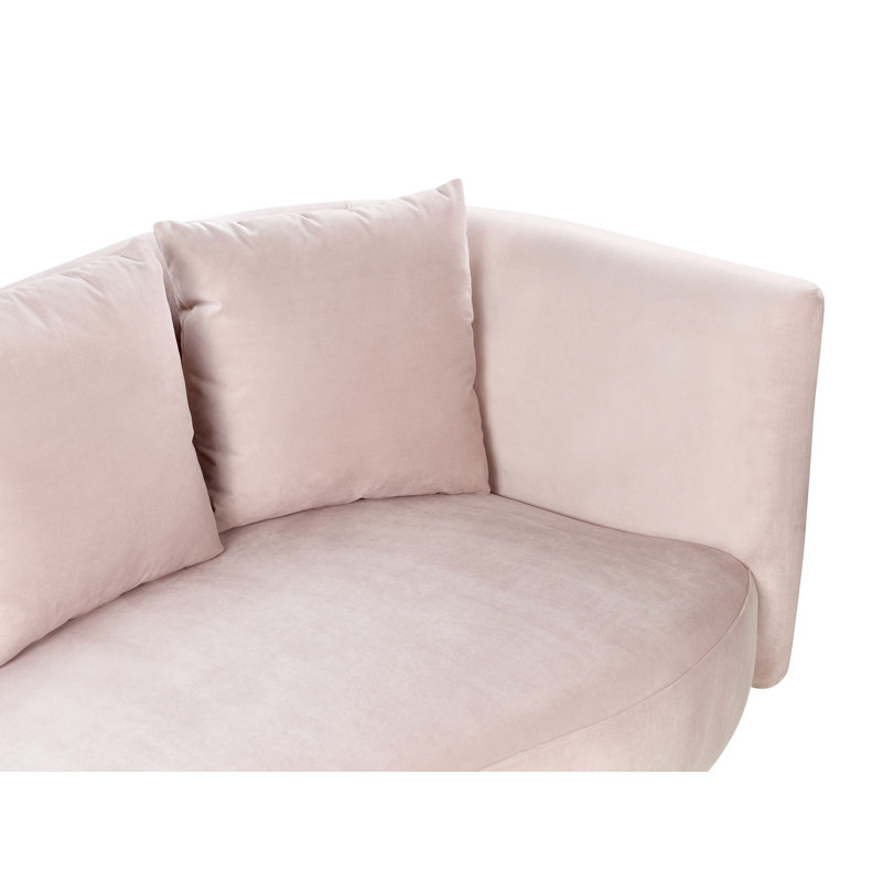 Oliveras Upholstered Chaise Lounge, Pink Velvet