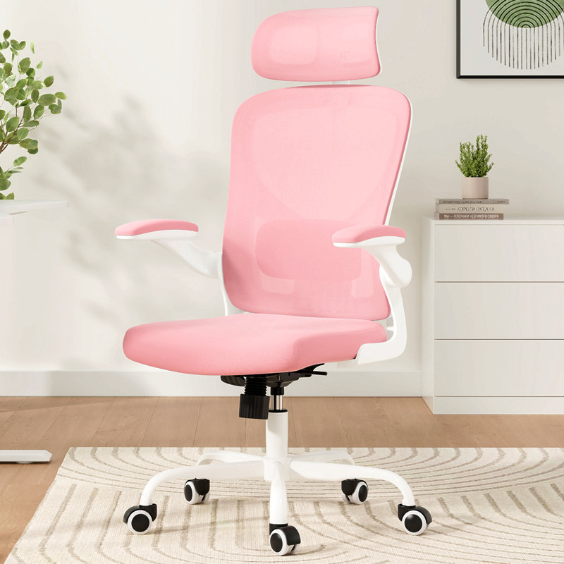 1 chaise de bureau ergonomique avec appui-tête réglable pouvant supporter jusqu'à 300 lb en maille et cuir pour les bureaux à domicile et les salles d'étude, disponible en gris et blanc
