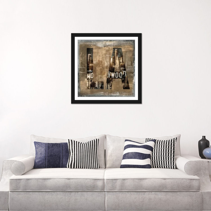 «LA Reveal», reproduction d'impression sur toile, H 24 po x l 24 po x P 1 po, Papier d'art encadré noir, Blanc