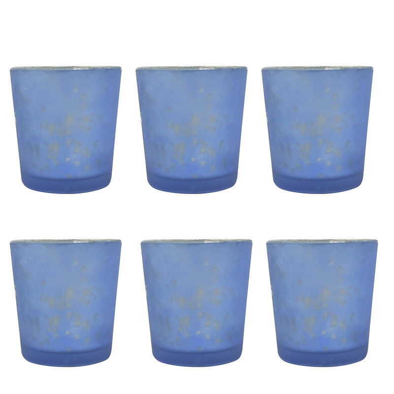 2.5'' H Glass Tabletop Votive Holder, Dark Blue, 6