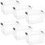 Latitude Run® Clear Storage Bins with Lids, 6 Pack- Plastic Storage Boxes for Home- 4.5 Quart-1218515843