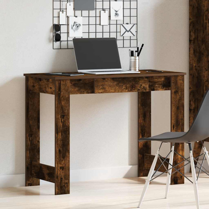 Desk 100X45x75 Cm Engineered Wood, Smoked Oak