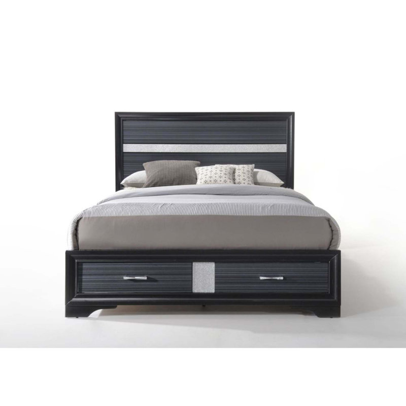 Low Profile Storage Platform Bed, King, Gray Incorrect 