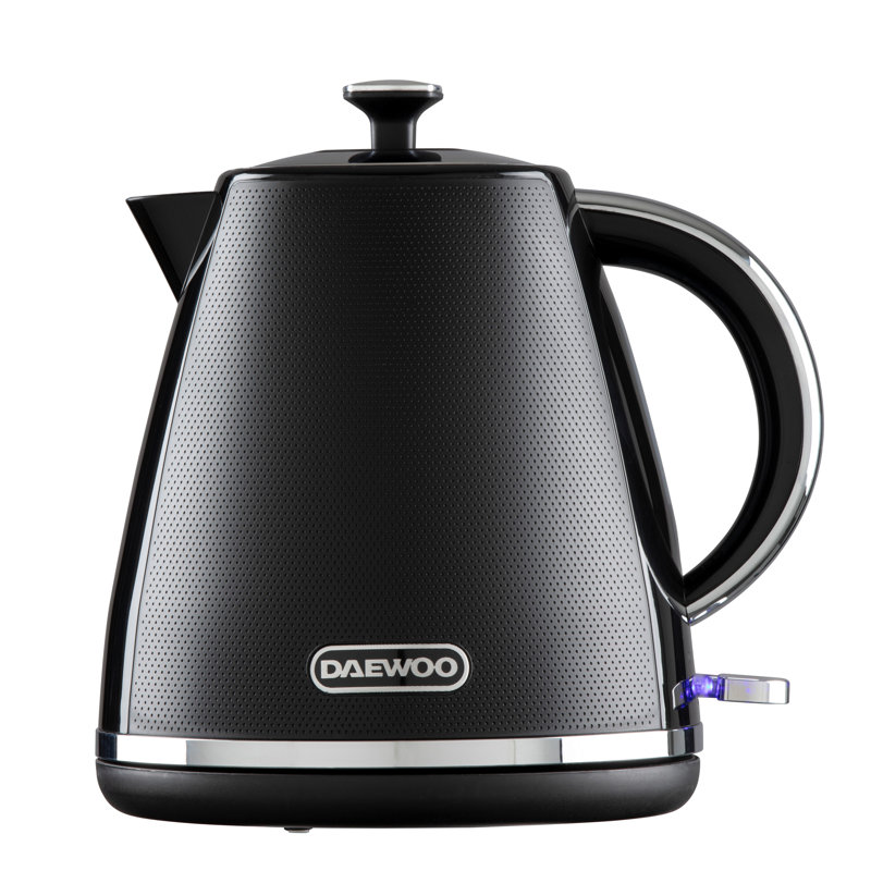 Daewoo Stirling 1.7L Pyramid Kettle, Cordless, 3KW Rapid Boil, Swivel Base, Black