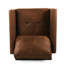 Fauteuil club en microfibre Cozy - profil bas, coussins bruns, profil confortable noir, structure matte,