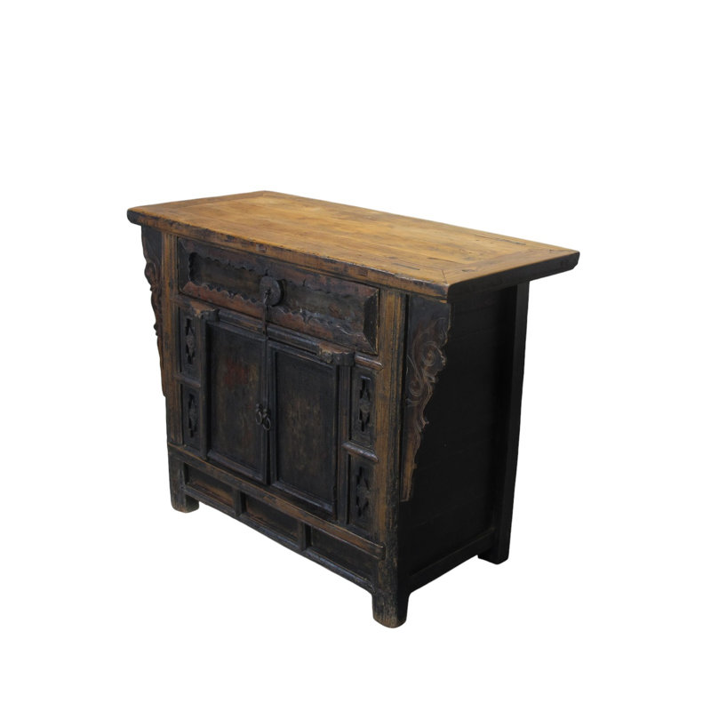 Antique Distressed Elm Altar Cabinet