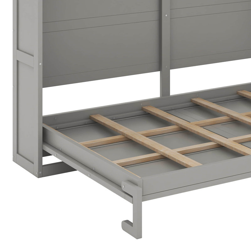 Queen Size Murphy Bed With LED, Gray