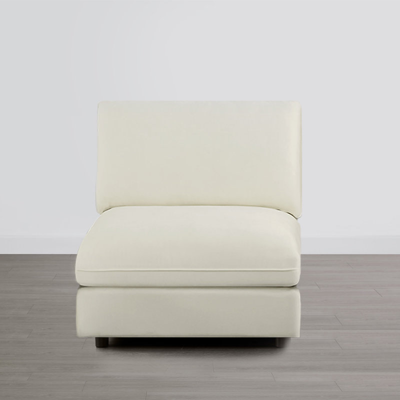 Chaise rembourrée sans accoudoirs, Lin lin