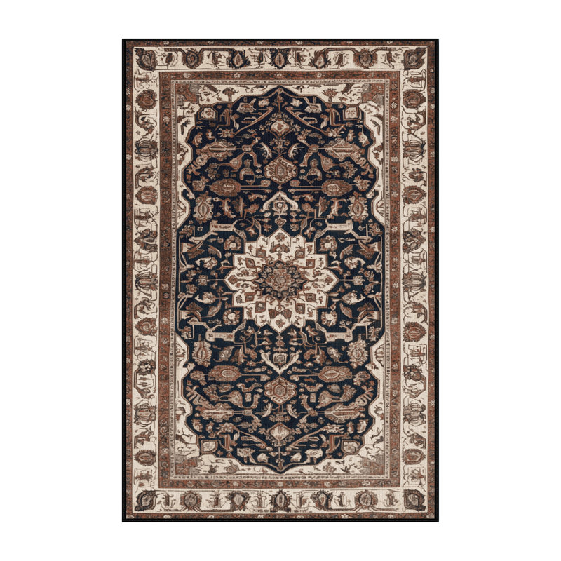Tapis brun lavable à la machine, Rectangle 5 pi x 7 pi