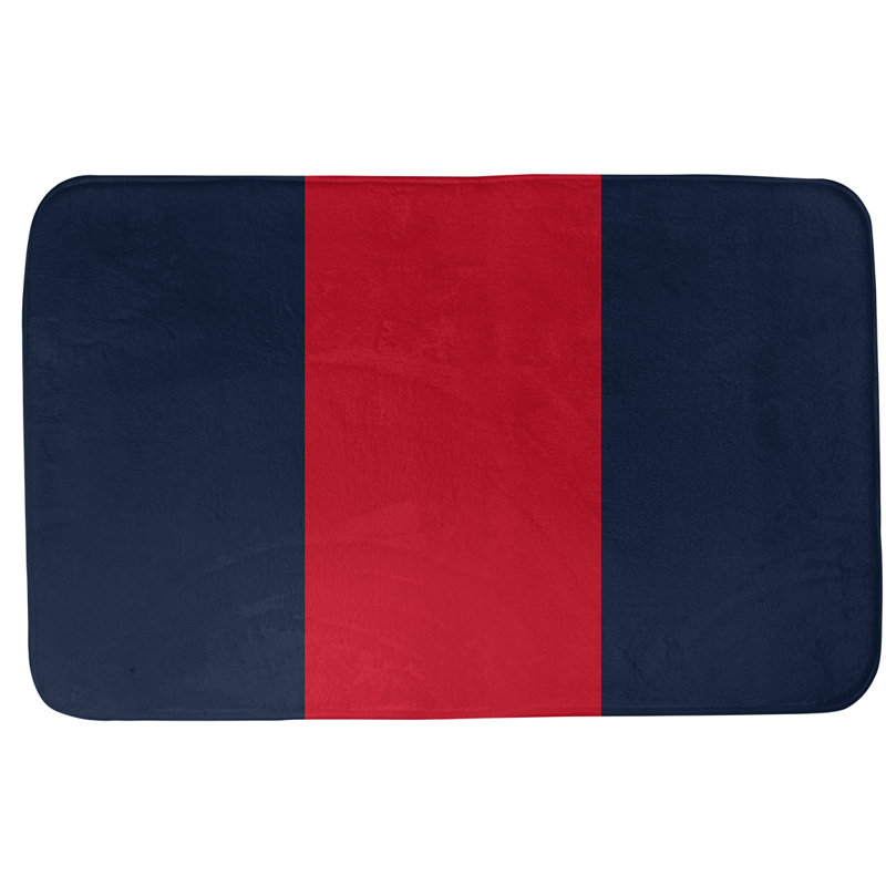 Non-Slip Bath Rug, 17" W x 24" L, Orange/Blue Middle