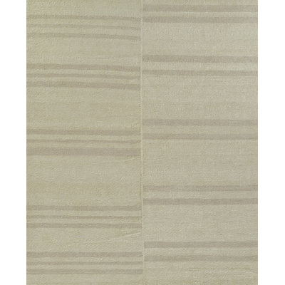 Koukila Linen Striped Area Rug in Beige