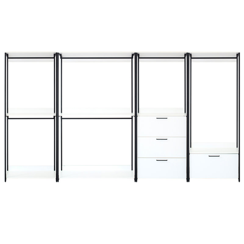 Walk In Closet - Blanc, cadre en métal, rangement extra profond, pour arroser et chauffer, résistant aux égratignures, taches de planches E0, égratignures et matériaux classés