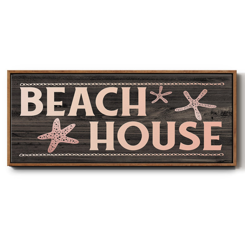 Beach House- Framed Canvas, 8" H x 20" W