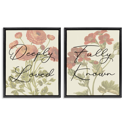  Loved & Known Florals 2 PC Framed Floater Canvas Set by Daphne Polselli