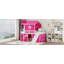 Lit mezzanine double avec tente et tour rose Slide - Rose