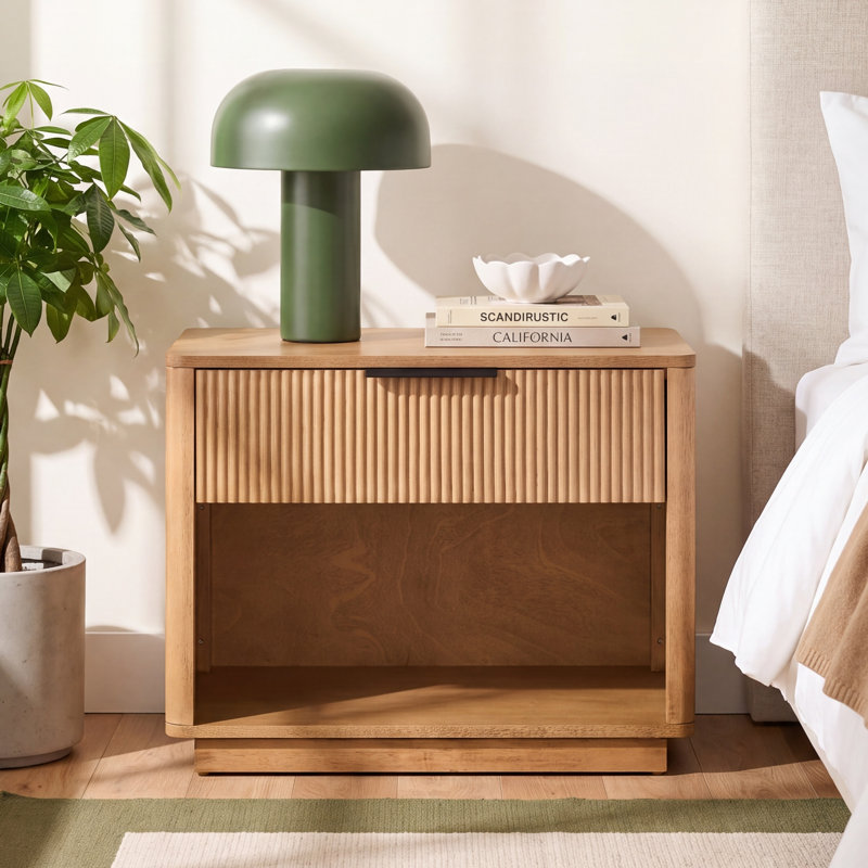 Akira 31.5 " W Nightstand, White Oak