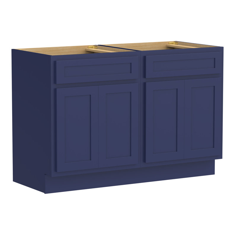 48" Double Bathroom Vanity Base Only, Blue