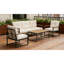 Tables de patio durables, plateau d'aspect bois d'acier, table basse d'extérieur moderne