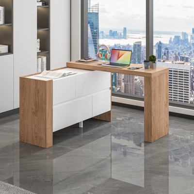 Arez Foldable Modular L-Shaped Computer Desk