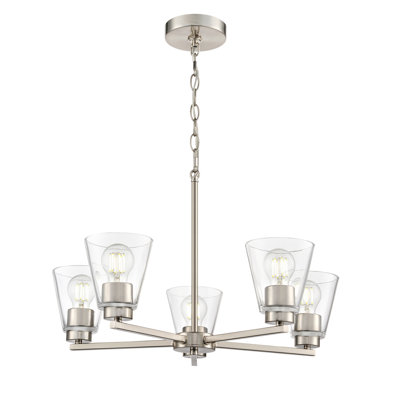 Swanson 24" 5-Light Chandelier - Brushed Nickel