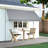 47" Patio Awning Retractable Awning Sunshade Shelter with Crank Handle-105698195