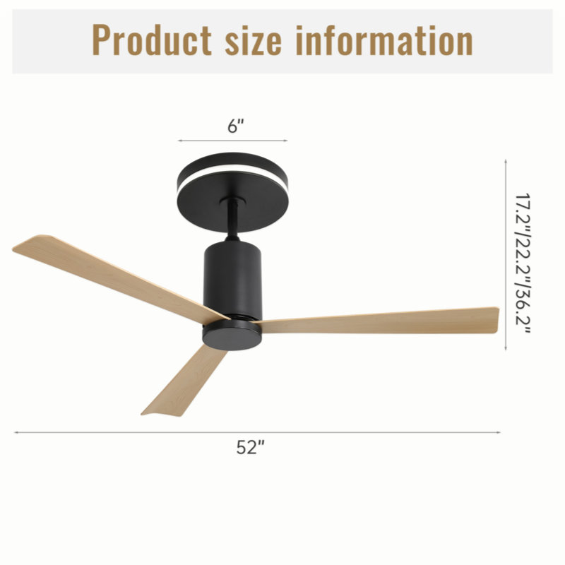 Ventilateur de plafond 52 po avec lumière