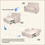 Ensemble de canapé-lit en tissu de 61 po pour grand salon / chambre à coucher, structure en fer renforcé, poches de rangement des deux côtés, dossier réglable.-333613467