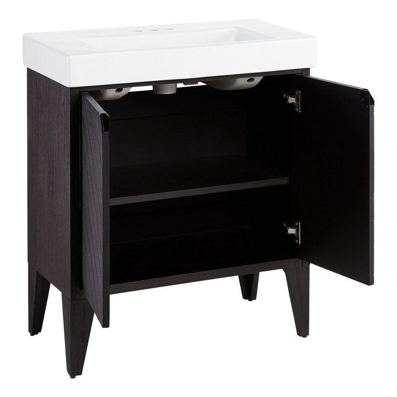 30" Fircrest Single Bathroom Vanity with Integral Sink, Charcoal