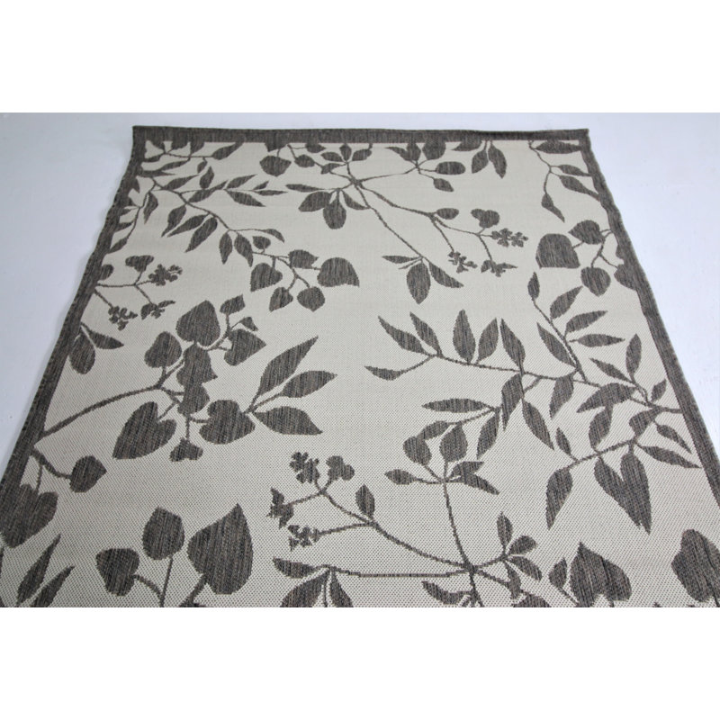 Tapis gris tissé à la machine Lavella, 5,2 x 7,2