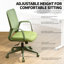 Chaise de bureau ergonomique en maille, supportant jusqu'à 159 kg (350 lb), avec accoudoirs intégrés, verte.-122307684-122307707-122307708