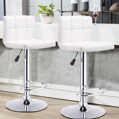 Watanabe Swivel Upholstered Faux Leather Adjustable Height Counter Stool with Steel Frame