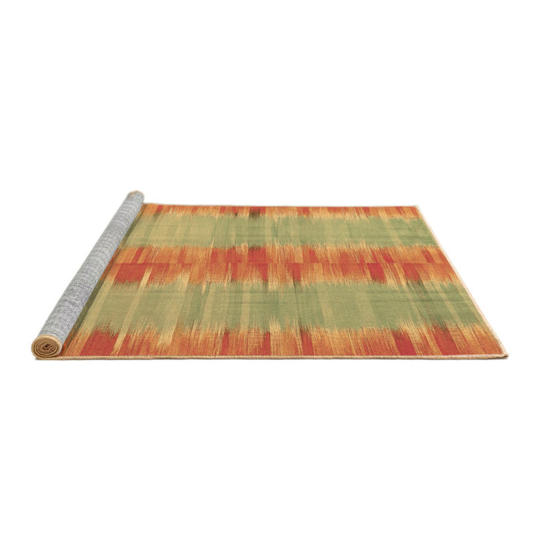 Tapis brun contemporain lavable à la machine 2782, Carré 5 pi