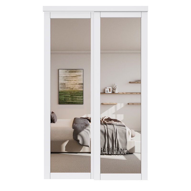 Ensemble de portes coulissantes à miroir 80 po avec quincaillerie, 48 po x 80 po