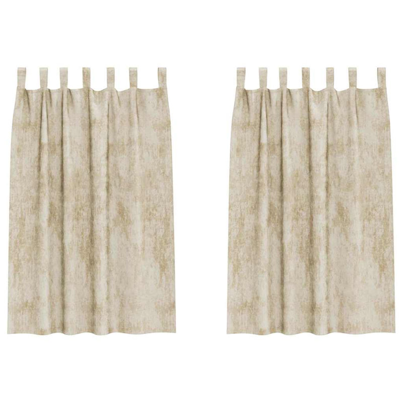 Alithia Velvet Room Darkening Curtain Pair, 140cm Width x 175cm Drop, Cream