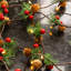 Guirlande de Noël 6,56 pi avec 20 aiguilles de pin rouges et baies rouges