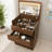 23.65"W 3-in-1 Flip Top Vanity Desk with Lighted Mirror & Stool For Small Space, Walnut-1428524295