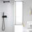 Brass Matte Black Shower Faucet System with 10" Rainfall Shower Head with Handheld Sprayer, Rough-in Valve Included