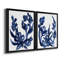 «Indigo Brush Blooms I», reproduction encadrée de qualité supérieure - prête à être accrochée-47904486-47904487