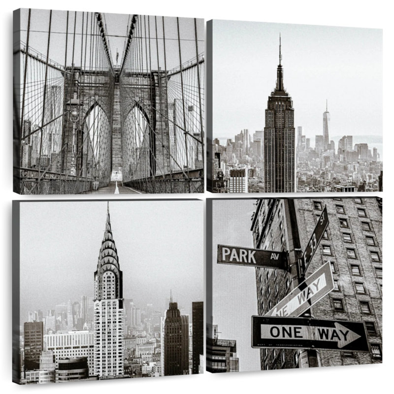 Scènes de Sirci emblématiques de New York, H 32 po x l 32 po