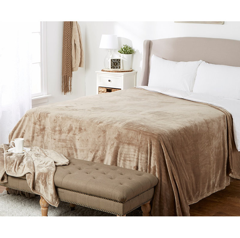  Couverture unie Simply Lush, Double, Moka