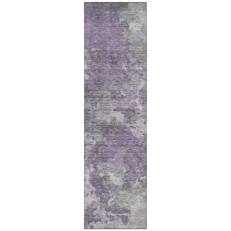 Machine Washable Indoor/Outdoor Xhevrie Purple Rug, Runner 2'3" x 7'6"
