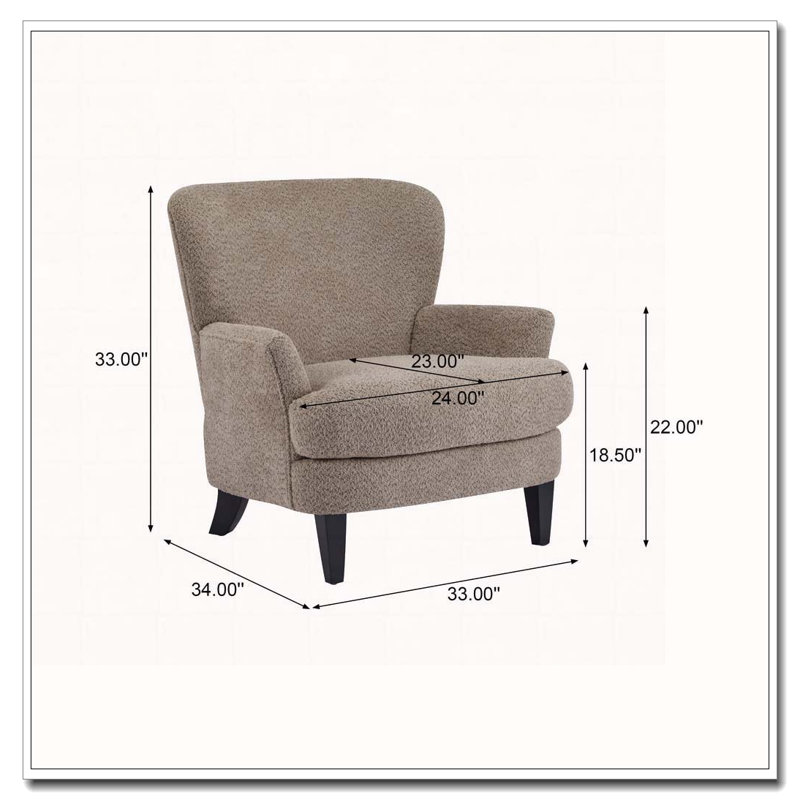 Fauteuil club rembourré Boucle, Marron clair