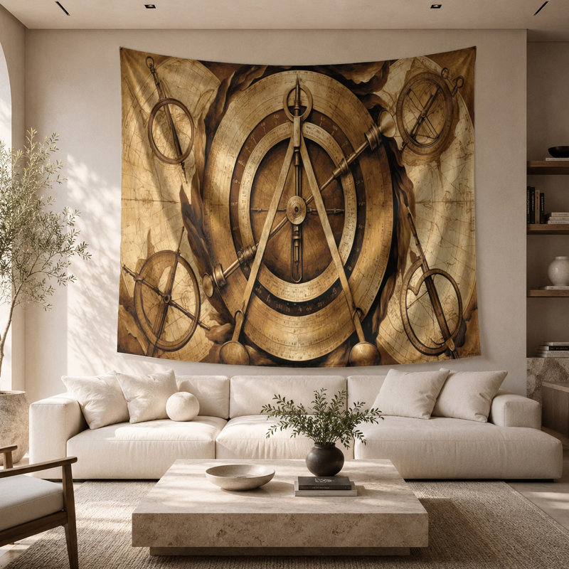Tapisserie murale à motifs nautiques, 68 po x 80 po