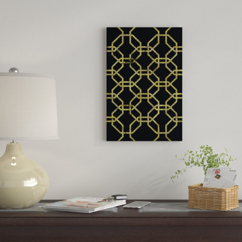 « geometric dialogue », impression sur toile, H 26 po x l 18 po x P 1,5 po, Toile tendue, Pas de tapis