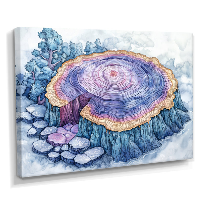 Forêt de Cyrstal rose ondule à travers les bois II - forêt, art mural, H 12 po x l 20 po, Toile tendue, Ne s’applique pas